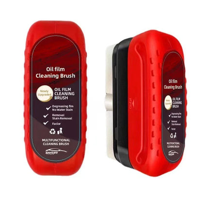 Automotive oil film cleaning brush with hydrophobic effect for windshield clarity