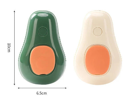 Avocado-shaped electric pet grooming brush with steaming and massage functions for cats and dogs