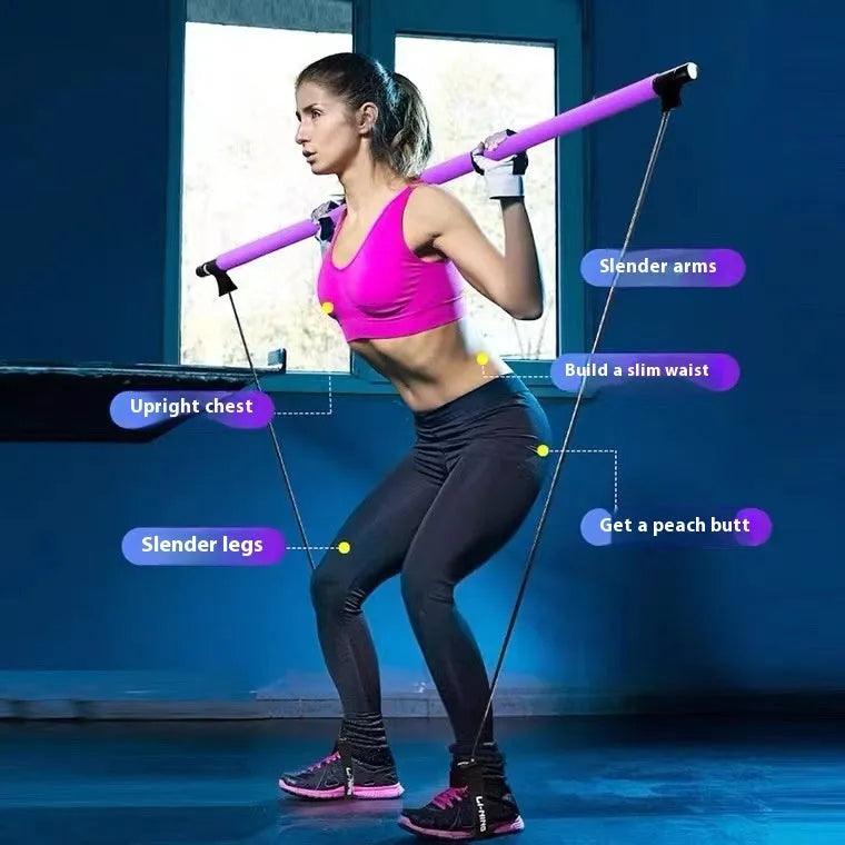 Adjustable fitness hip training pulling rope in purple, pink, blue, or black bubble bag packaging