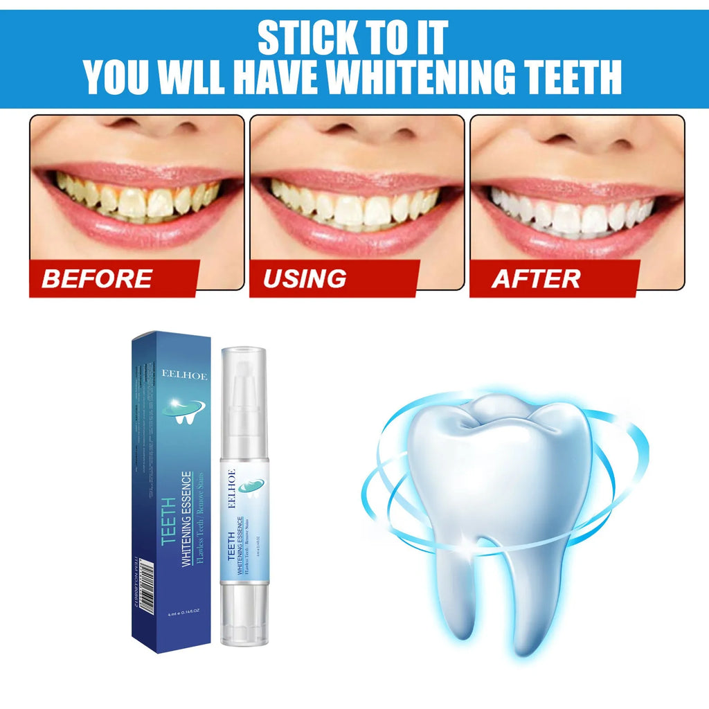 White teeth whitening pen with plant extract 4ml in compact packaging