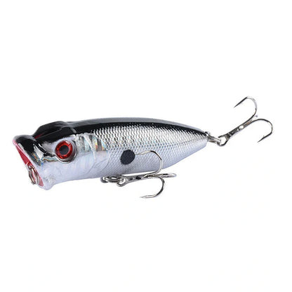 Bionic fishing lure measuring 6.5cm with 6# hooks for surface fishing applications