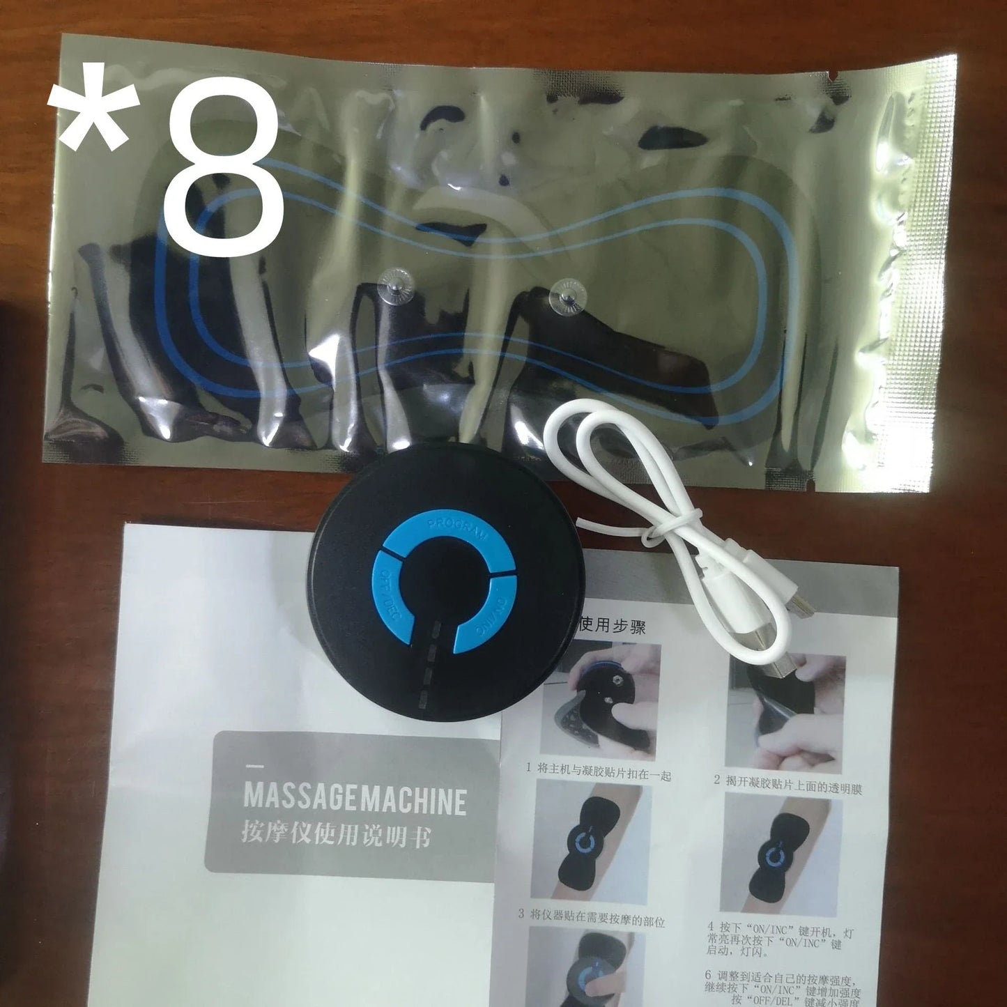 HQ-185 Mini Electric Shoulder and Neck Massager in black with massage patch