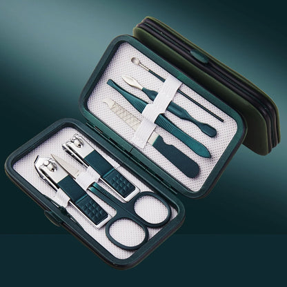Emerald green stainless steel pedicure knife nail clippers set