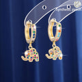 Women's copper earrings with zircon inlay, irregular animal shape, electroplated finish, light luxury design