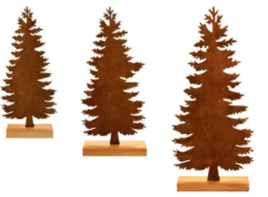 Three rustic iron metal Christmas tree ornaments featuring elk silhouettes, American style.