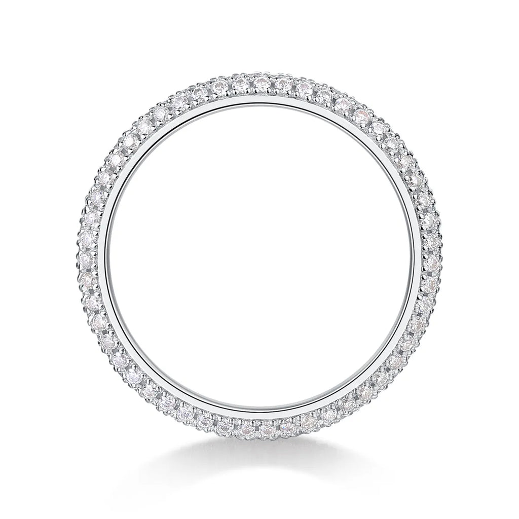Mr. Right moissanite wedding ring set S925 silver platinum-plated gold colour with GRA certificate