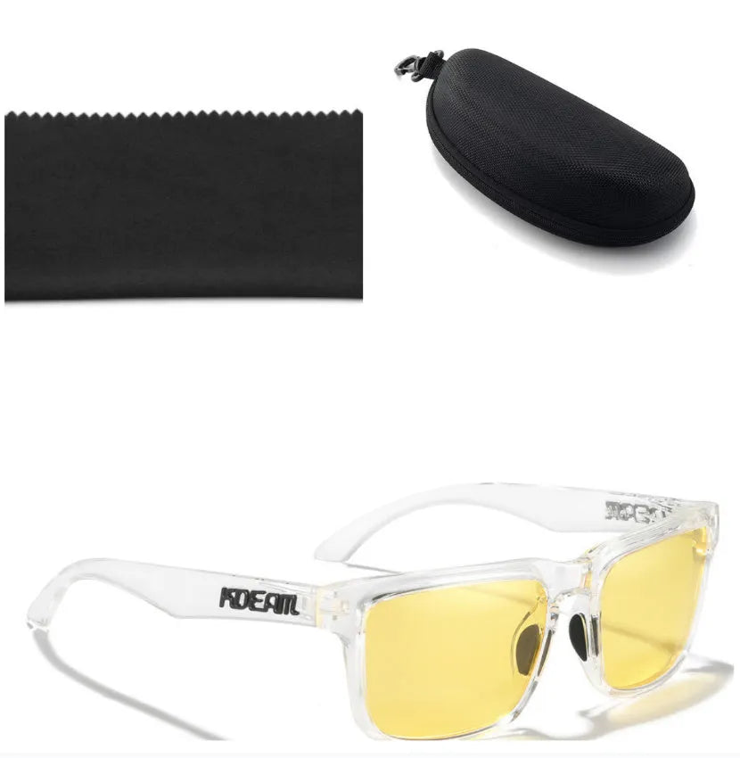 Square frame polarised sunglasses with TAC lenses and PC plastic frame in a selection of colours.