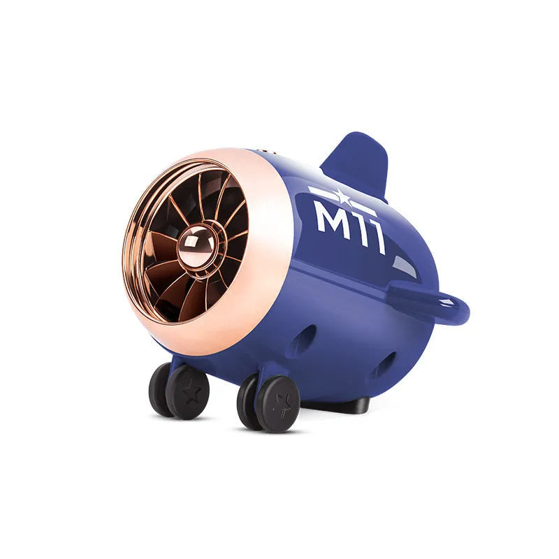 Mini plastic Bluetooth smart speaker in vintage blue colour with compact rectangular design