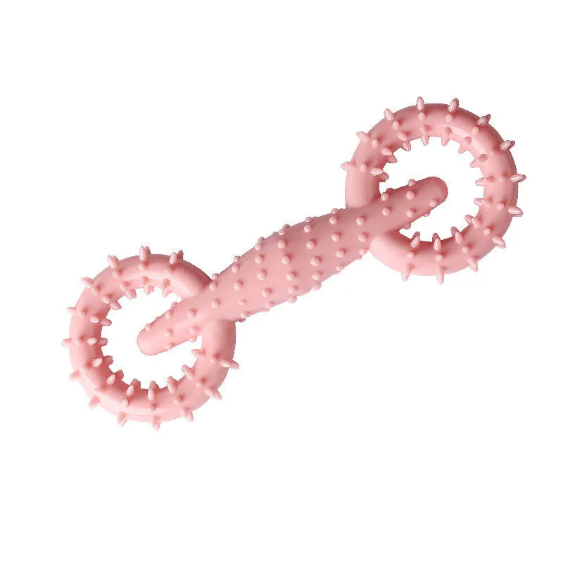 Blue TPR dog chew toy ring measuring 16cm diameter for puppy teething and safe chewing