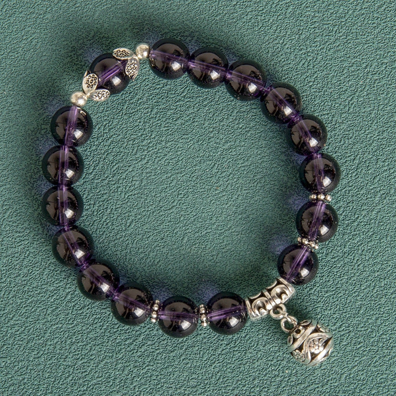 10mm Hollow Ball Korean Style Crystal Opal Beaded Bracelet in various colours