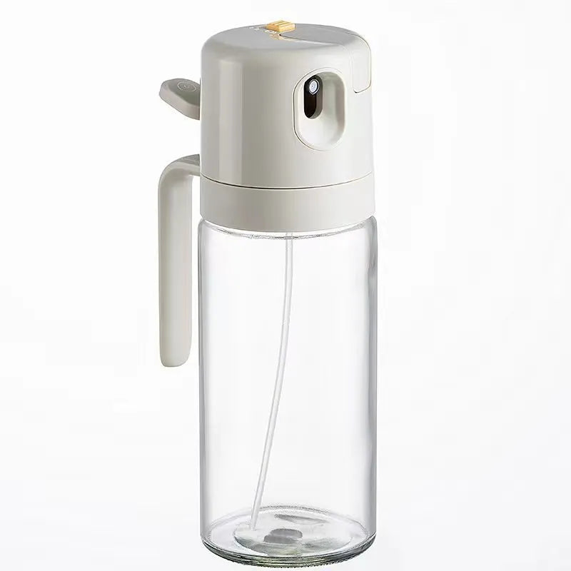 550ml warm grey glass cooking oil sprayer bottle with switchable pouring and spraying cover