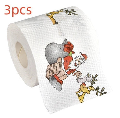 Festive Christmas toilet roll paper with Santa Claus design