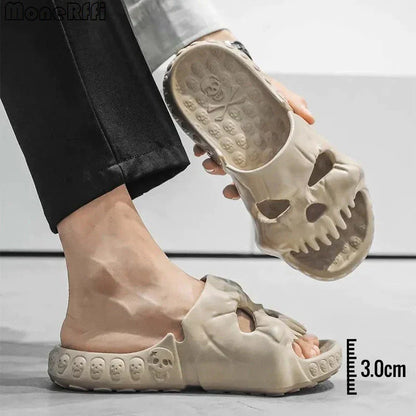 Spooktacular Skull Slides: Comfortable, stylish slippers with a unique skull design, available in a variety of colors and sizes.