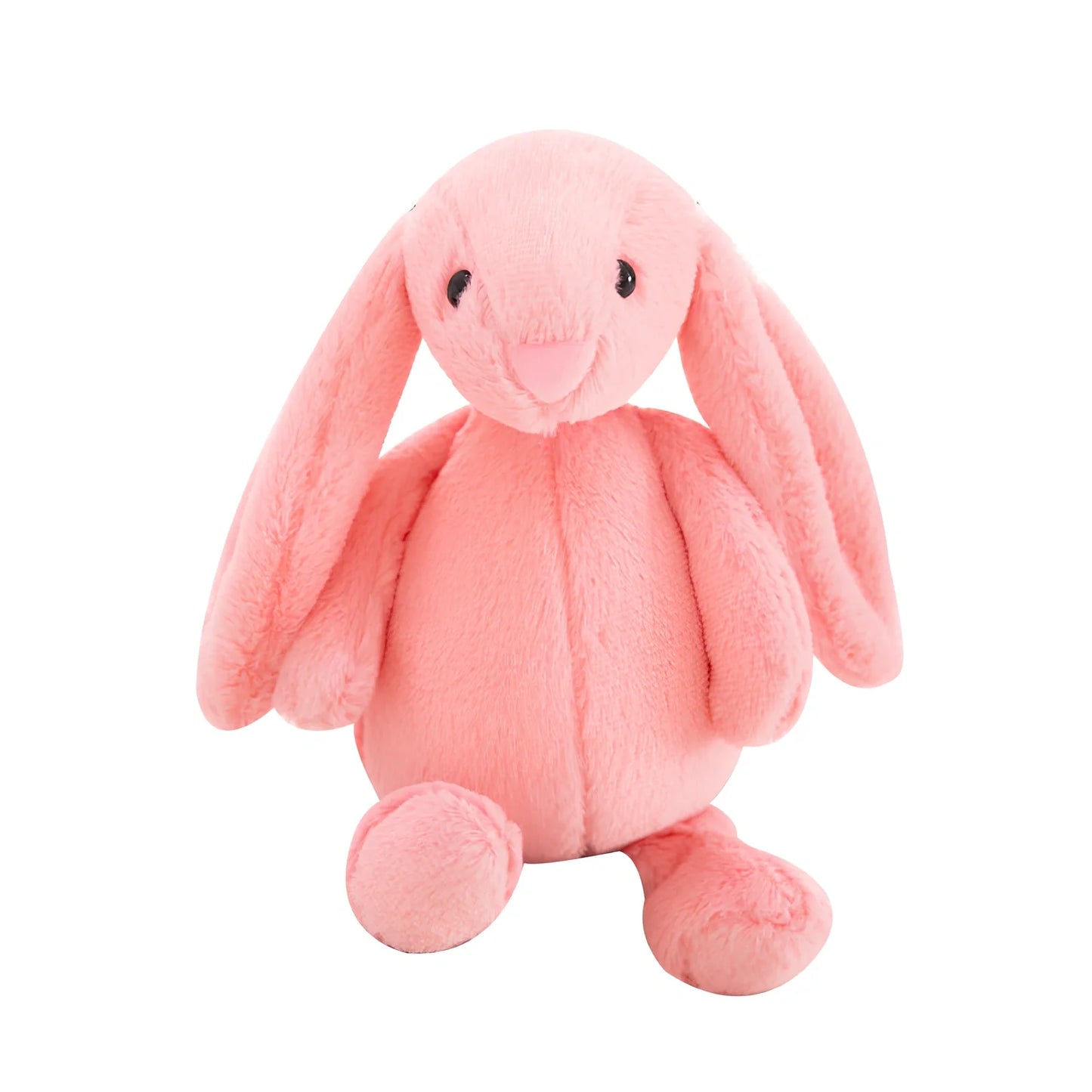 28-30cm grey rabbit plush toy with short plush and PP cotton filling, compact for ages 7-14