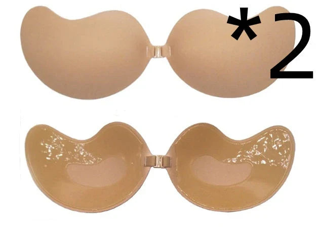 Invisible Lift Push-Up Bra in black and skin tone colors, designed for backless, strapless, and low-cut outfits