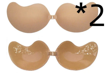 Invisible Lift Push-Up Bra in black and skin tone colors, designed for backless, strapless, and low-cut outfits