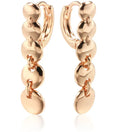Gold tone retro long circle earrings with woven texture on a copper base.