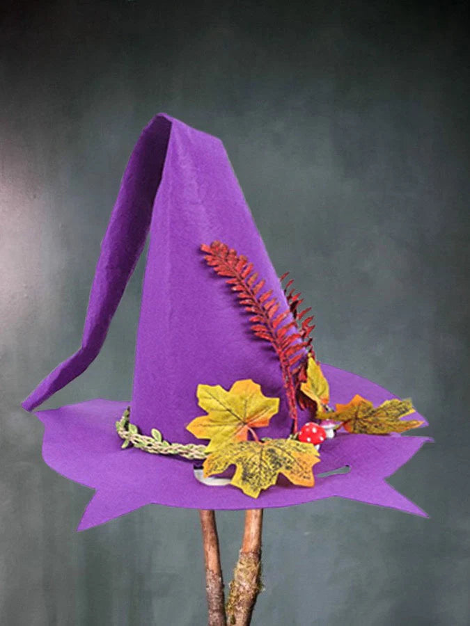 Handmade merino wool witch hat in various colours for Halloween and cosplay