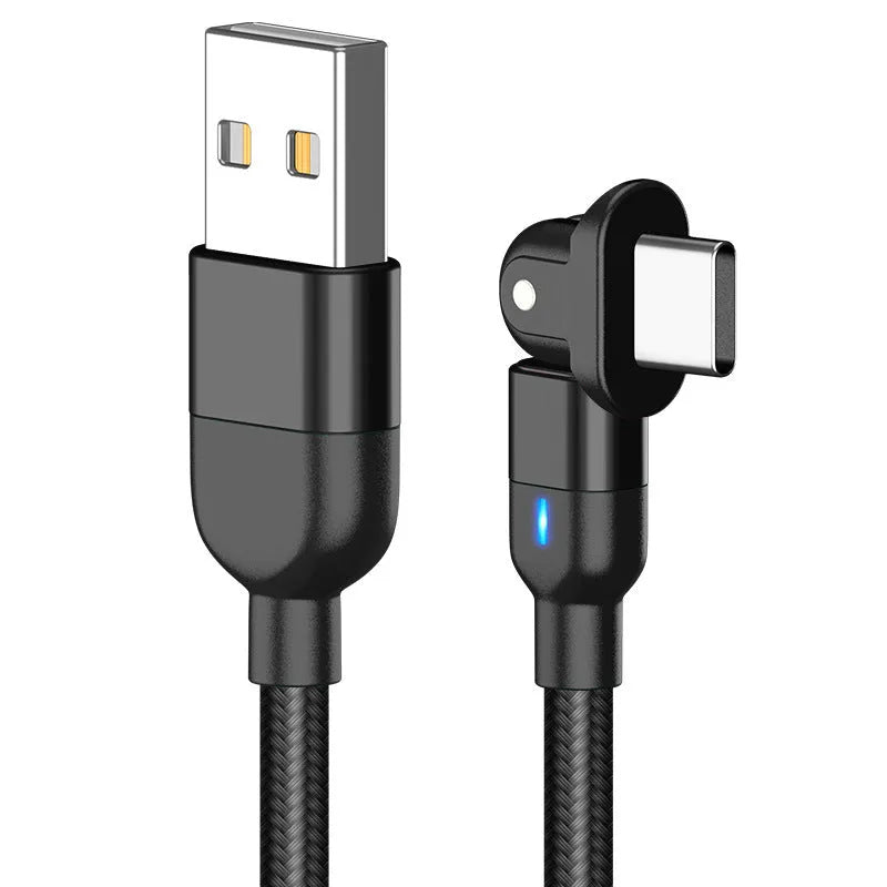 Magnetic three-in-one charging data cable with aluminium alloy connector and black nylon braided cable