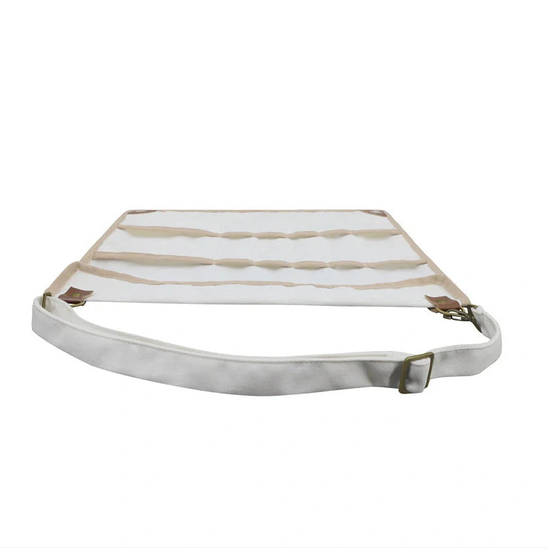 Camping tableware storage bag with 44x38cm dimensions and hanging feature for outdoor utensil organisation