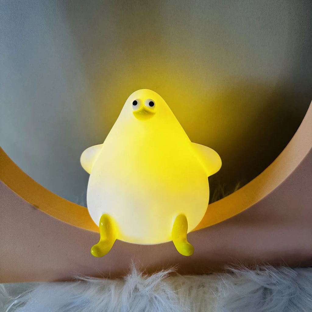 Cute cartoon silicone seagull night light with USB charging, 10.2 x 9.4 cm, for kids bedroom