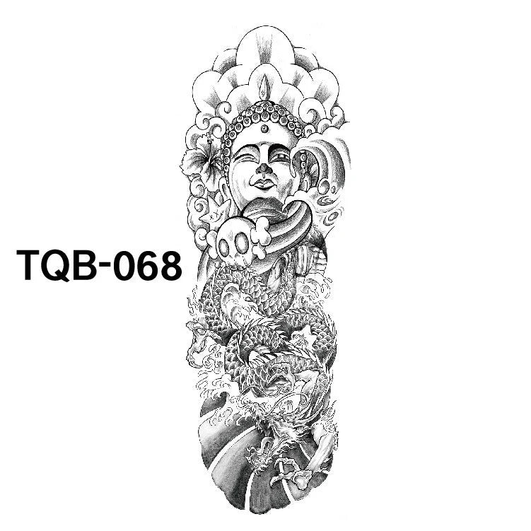 Waterproof full arm tattoo sticker with vibrant designs for temporary body art