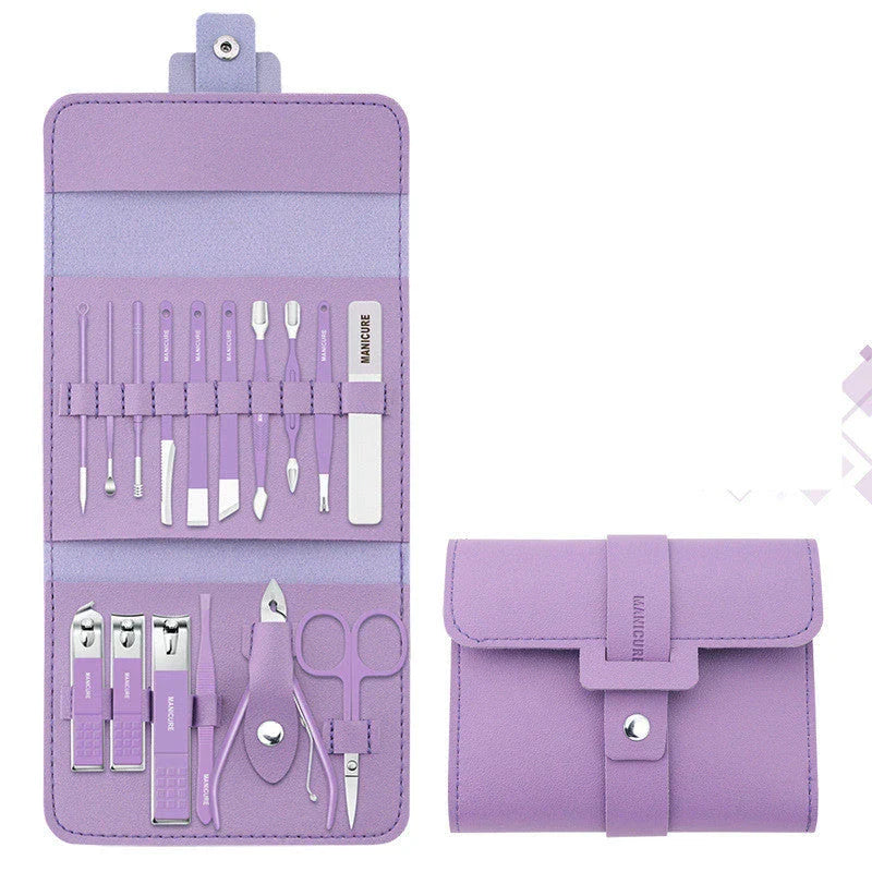 Shopfluxpro_NZ Premium 16-Piece Manicure and Pedicure Tool Set with Portable Case