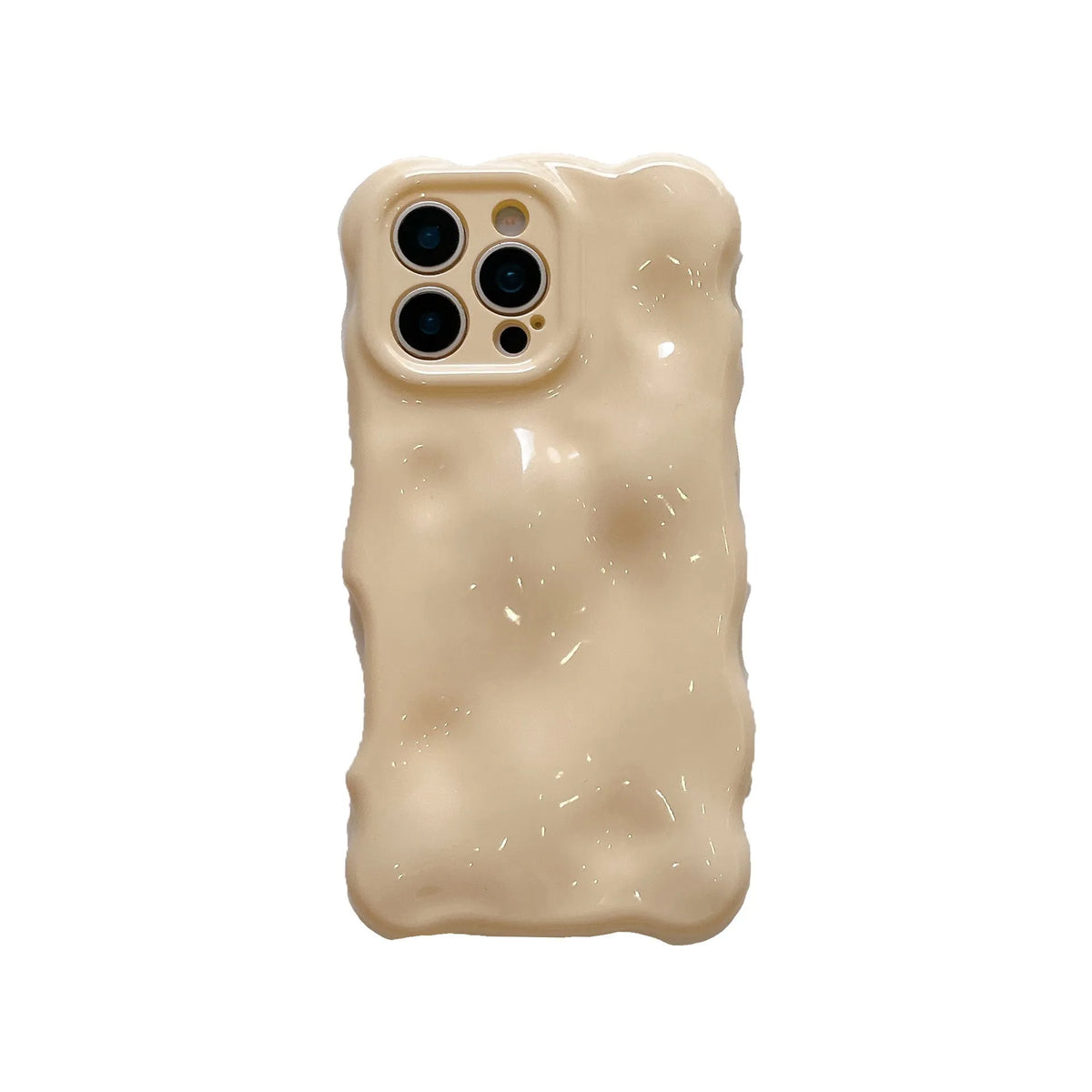 TPU wave shell phone case for iPhone in cream yellow with anti-fall and anti-fingerprint finish