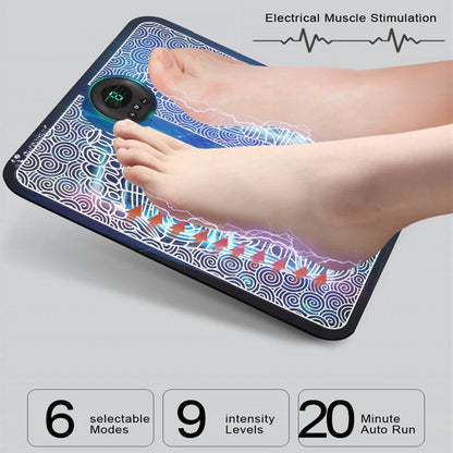 EMS Foot Massager Mat with adjustable modes and USB charging
