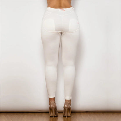 Shascullfites Melody Cotton Shaping Leggings for women in white, featuring booty lifting and anti-cellulite technology