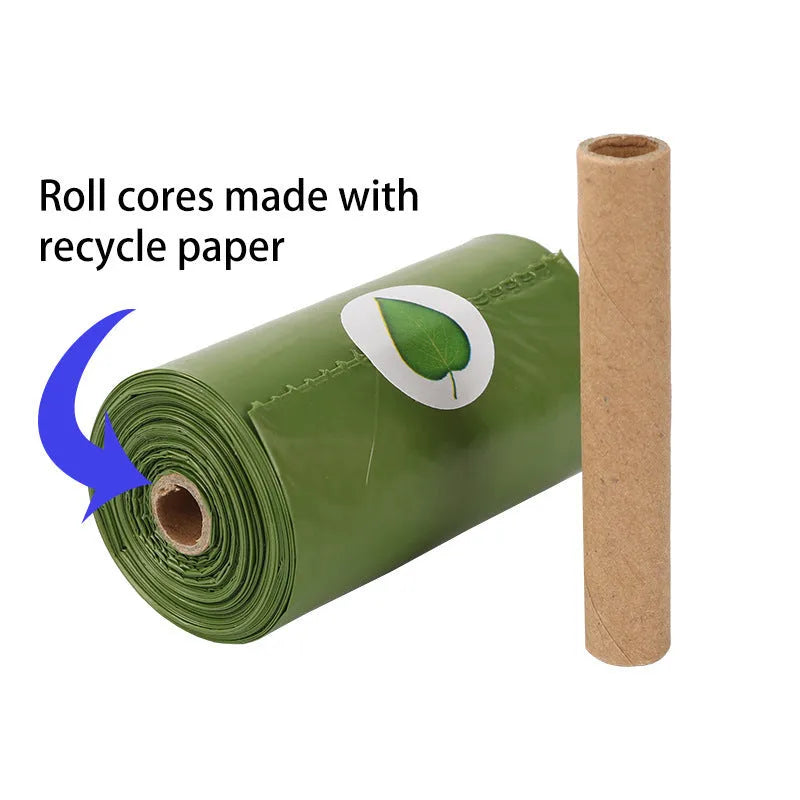 Roll of extra thick leak proof biodegradable dog waste bags for pet waste disposal