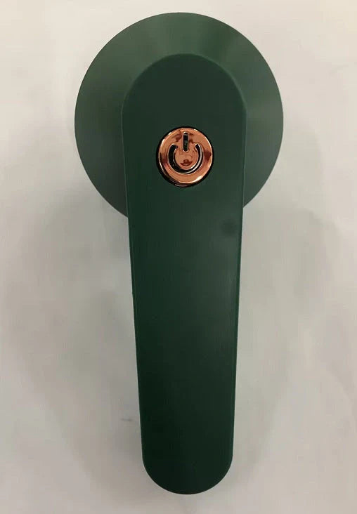 Green and white USB-powered fabric shaver device for removing pilling from clothing