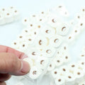 Small white paper model of a tissue roll for dollhouse play, showing 30mm width and 80mm height.