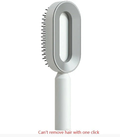 3D Air Cushion Hair Brush in elegant white, showcasing wide comb teeth and ergonomic handle