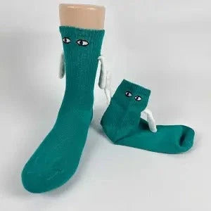 Mid tube black and white couple matching holding socks with moisture absorption