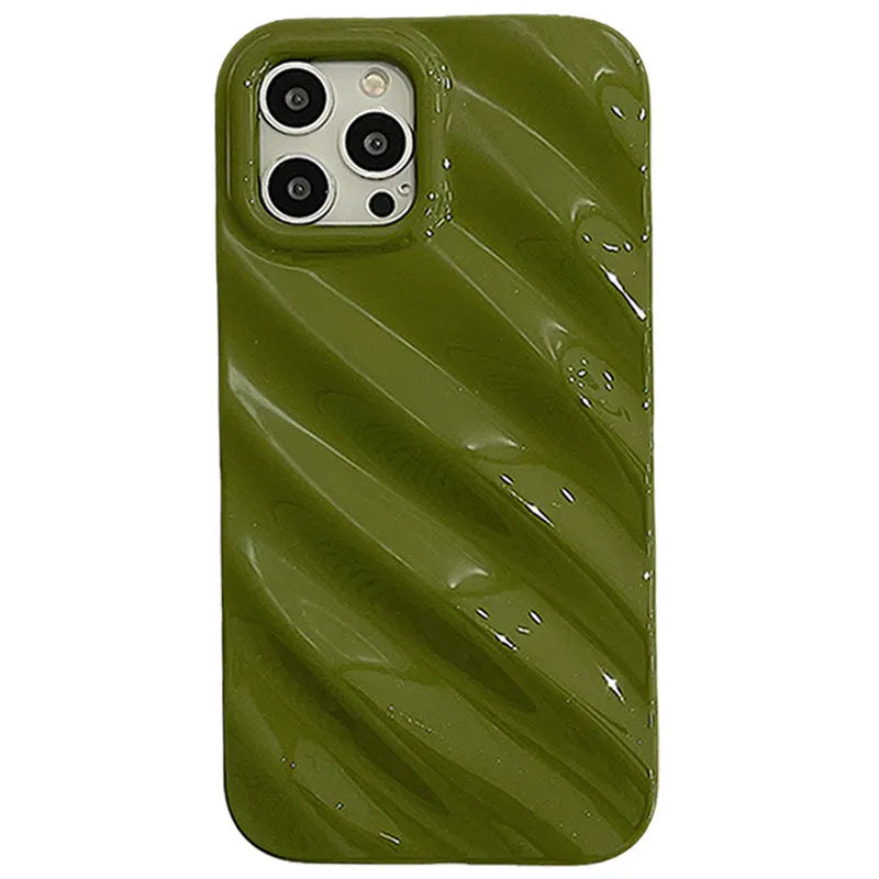 Nordic style pleated silicone phone case for Apple iPhone on a table