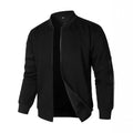 Men's loose fit knitted jacket in cotton with polyester lining in black colour