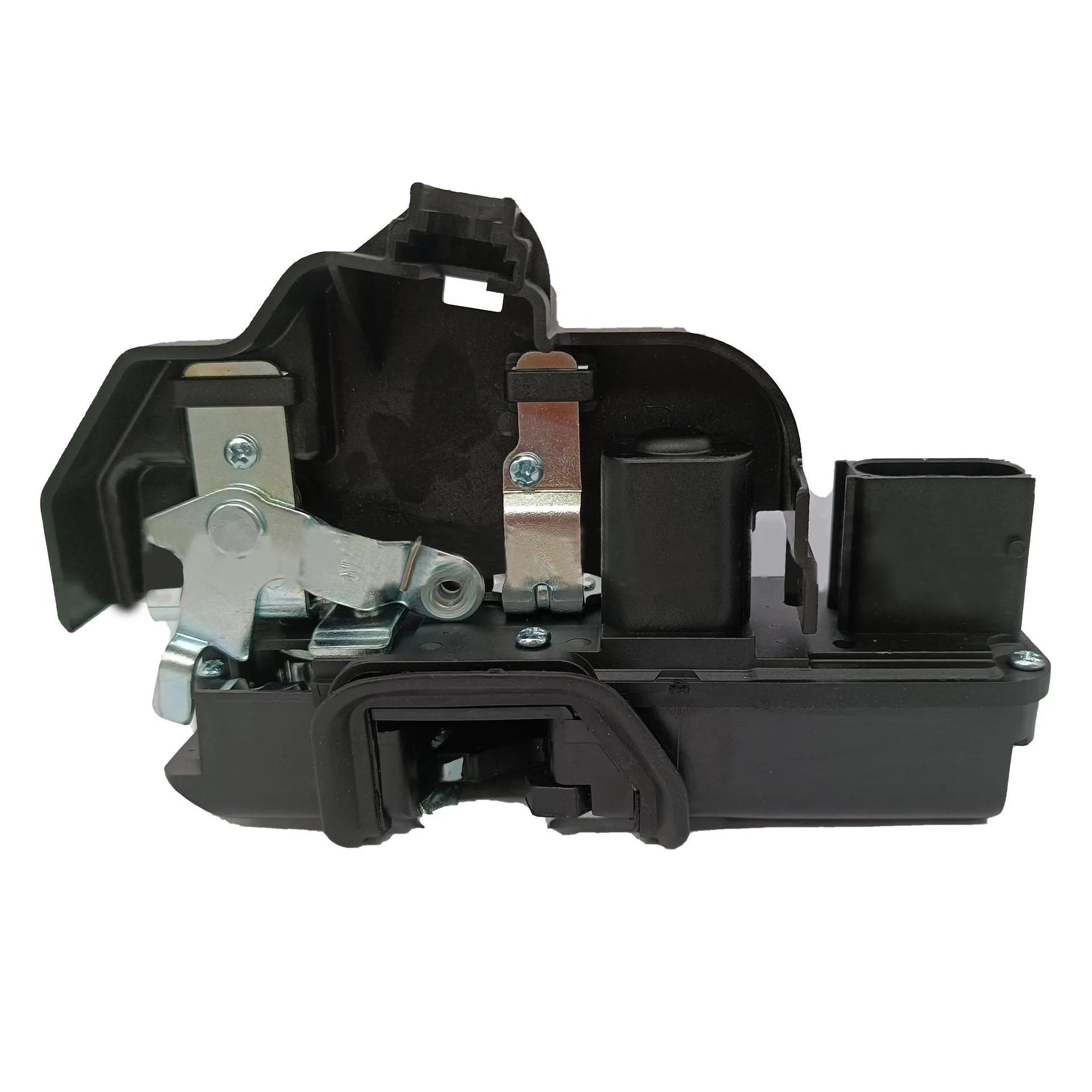 Cadillac SLS right front door lock actuator replacement part in black plastic