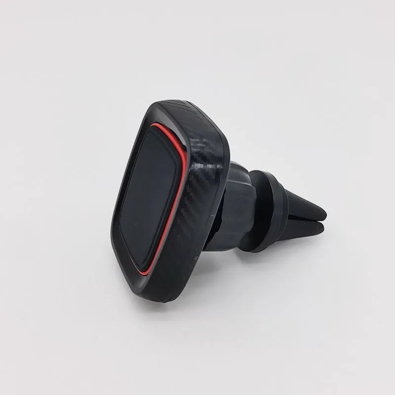 Black car air vent phone holder with long brush mounting mechanism for dashboard placement