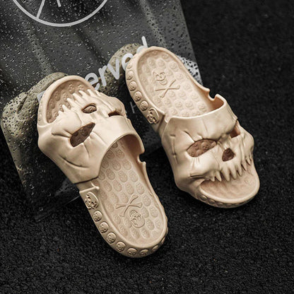 Spooktacular Skull Slides: Comfortable, stylish slippers with a unique skull design, available in a variety of colors and sizes.