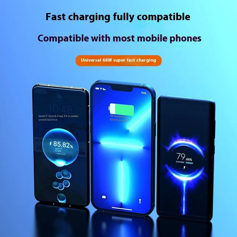 66W bidirectional super fast charge 20000mAh digital display power bank in cool black with USB ports
