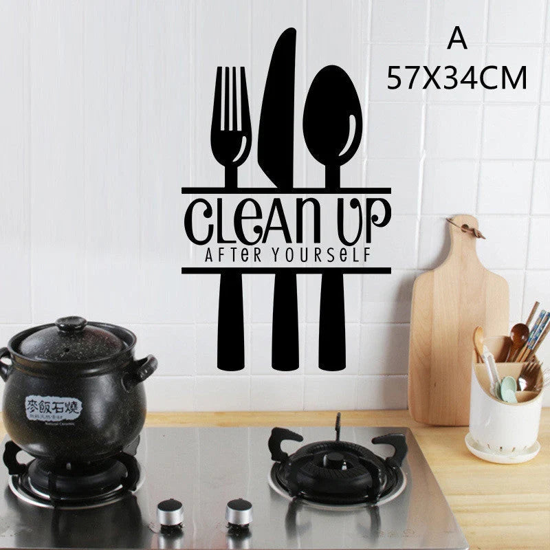 English Proverbs Wall Stickers featuring a knife and fork design