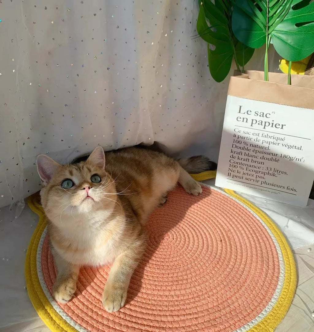Pink cotton cat climbing frame with sisal scratching board and jumping platform