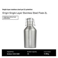 Stainless steel thermal pot with large capacity, showing single-layer and double-layer insulation options