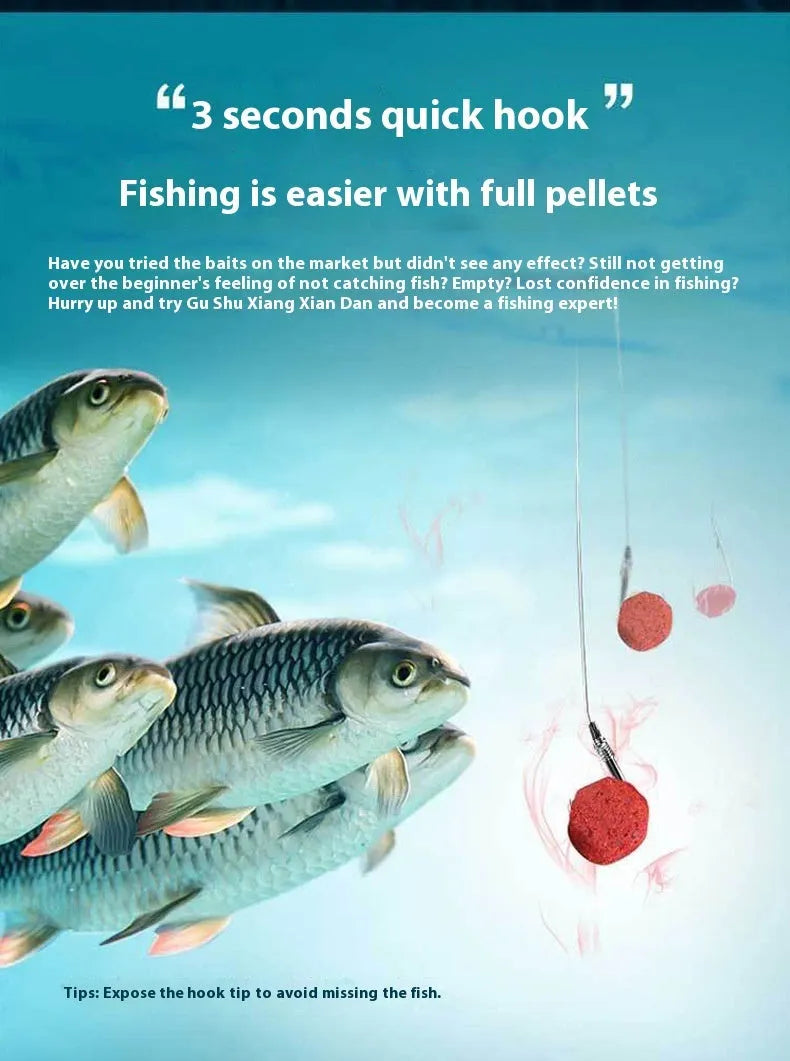 Bottle of Fresh Red Lazy Particle fishing bait for crucian carp and freshwater fish.