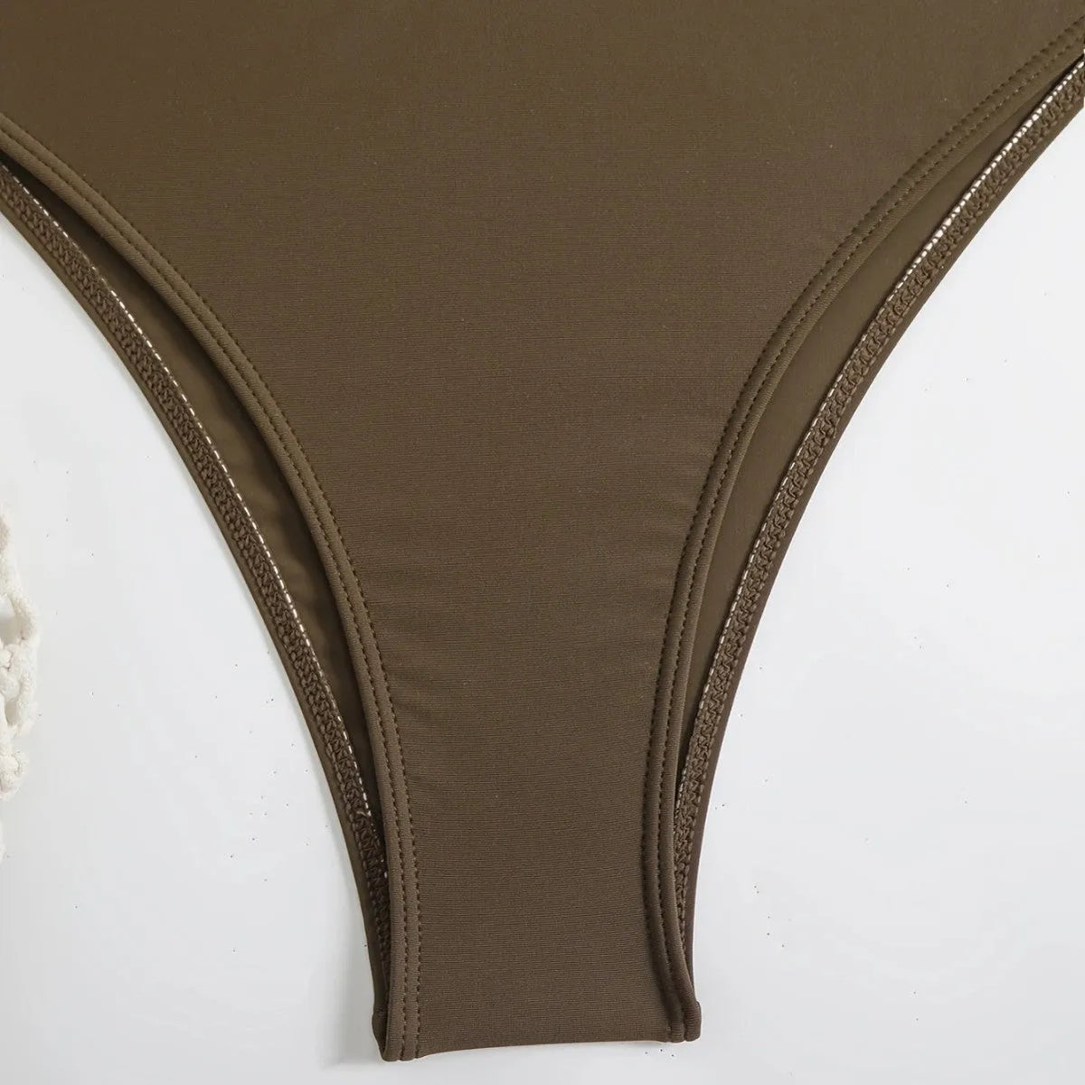 Women's brown polyester quick-dry bikini split swimsuit, sleeveless, available in sizes S M L