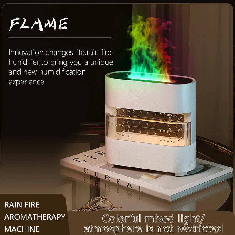 Relaxing Mist Humidifier with Lifelike Flame Effect - Create a Serene Ambiance in Your Home or Office