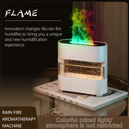 Relaxing Mist Humidifier with Lifelike Flame Effect - Create a Serene Ambiance in Your Home or Office