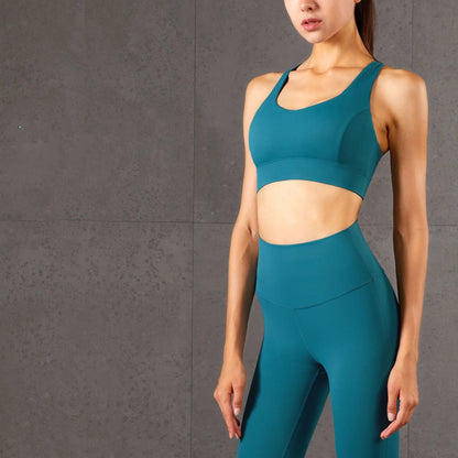Gather Strength Wrap Mesh Panel Yoga Bra in various colours and sizes