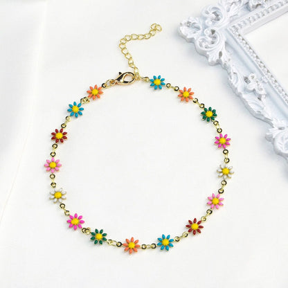 Little Daisy Anklet with floral design in various colours